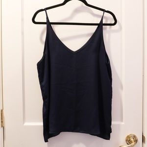 Simple Navy V-Neck Tank Top